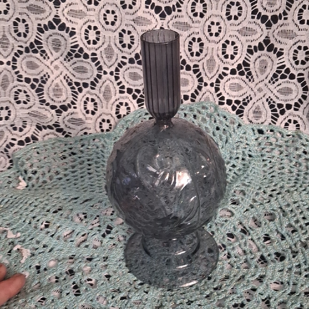 Elegant Gray Glass Vase